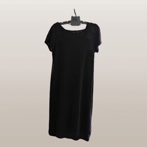 New Cond. EILEEN FISHER‎ Dress Size M. Dark Grey Hemp & Org. Cotton